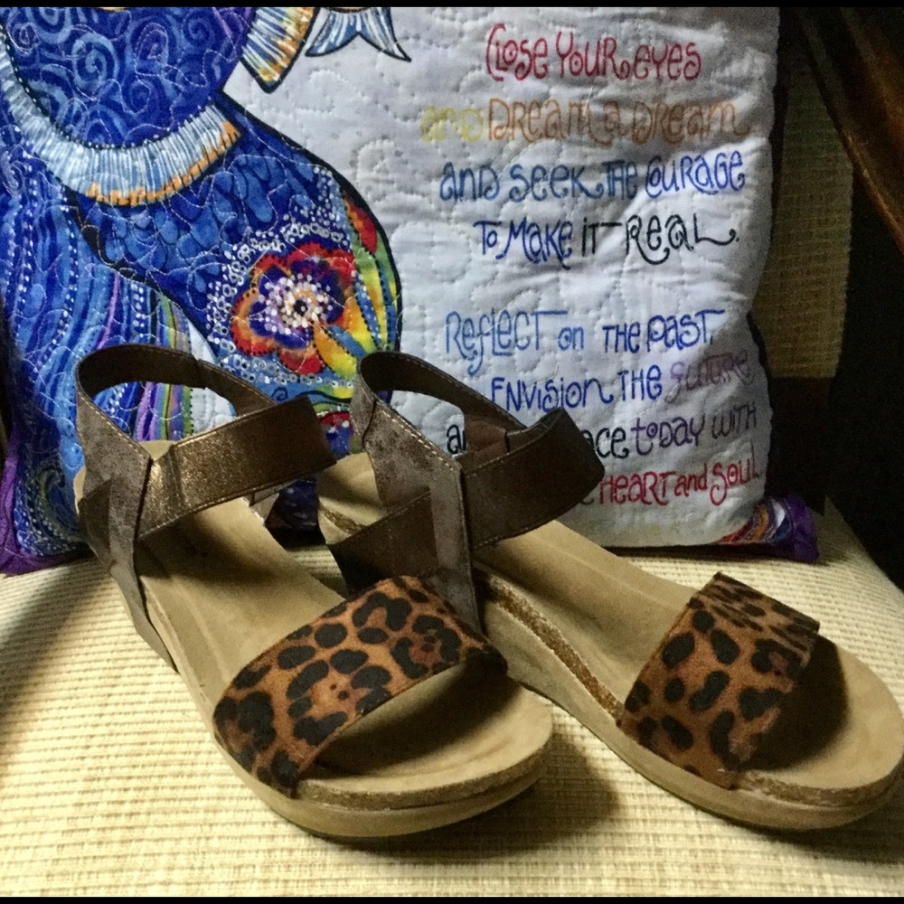 Leopard/Bronze Wedges
